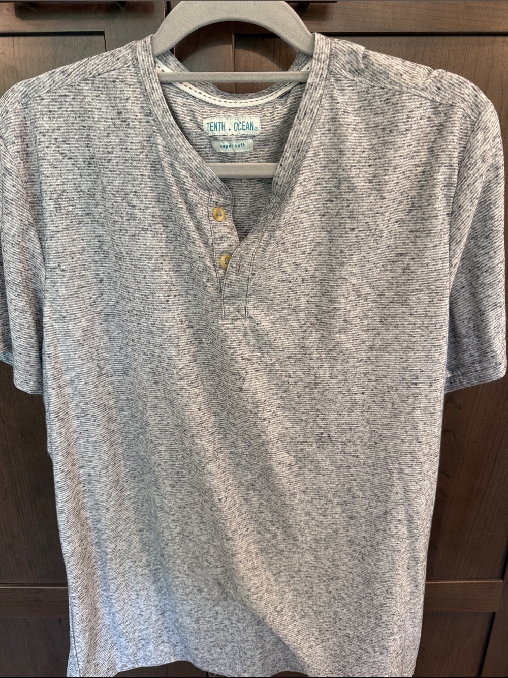 Heather Gray Short-Sleeve Henley Shirt